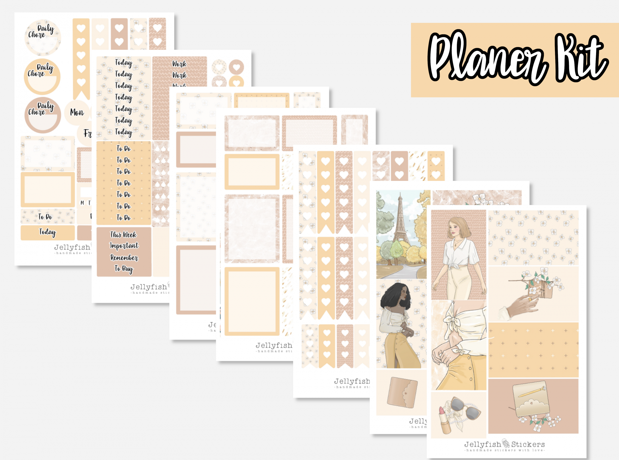 Mädchen Frühling Planer Kit Sticker Set